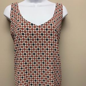 Halogen Pink Green Printed Shell/Tank Top Size M